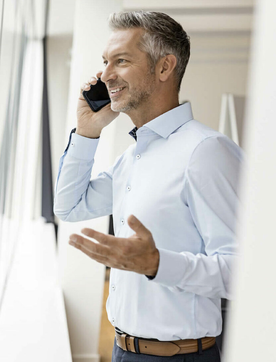 businellmodell am Telefon